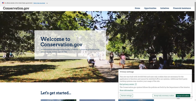 Security scan screenshot of https://www.conservation.gov/