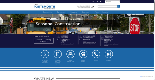 Security scan screenshot of https://www.portsmouthnh.gov/