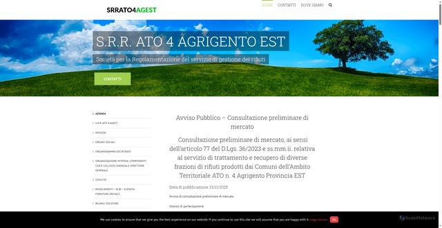 Security scan screenshot of https://www.srrato4agest.it/