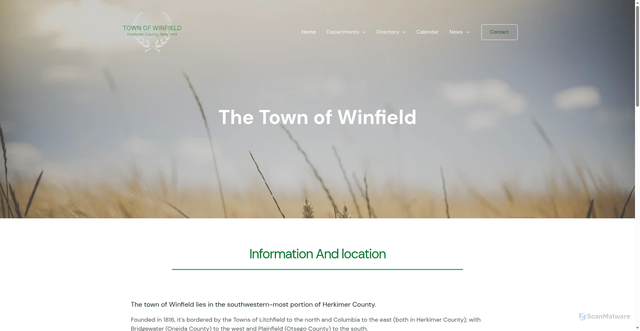 Security scan screenshot of https://townofwinfieldny.gov/