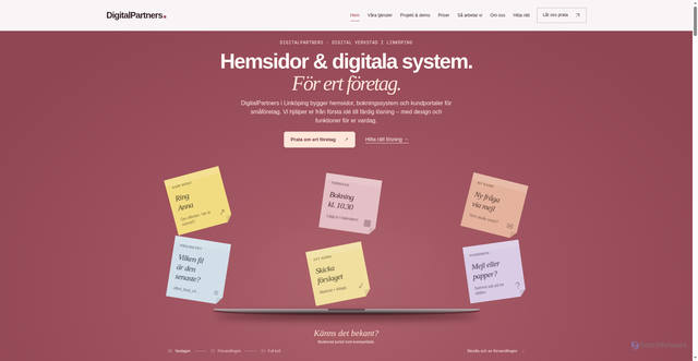 Security scan screenshot of https://digitalpartners.se