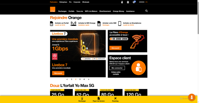 Security scan screenshot of https://orange.ma