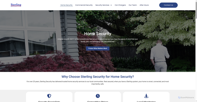 Security scan screenshot of https://sterlingsecurity.co.nz/?p=52