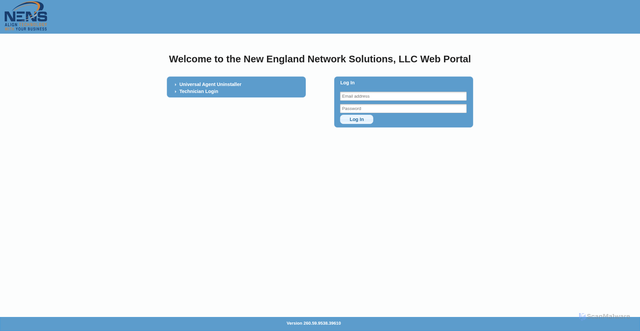 Security scan screenshot of https://nens.hostedrmm.com