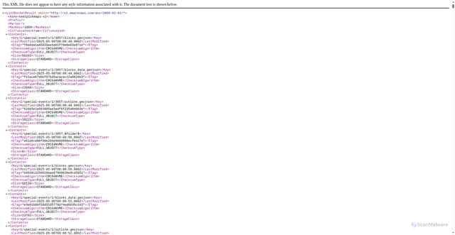 Security scan screenshot of https://seatpickmaps-v2.s3.amazonaws.com