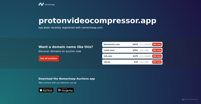 Security scan screenshot of https://www.protonvideocompressor.app