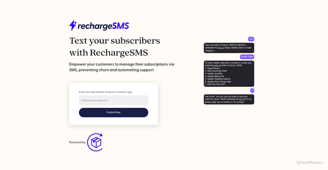 Security scan screenshot of https://sms.prod.rechargeapps.com