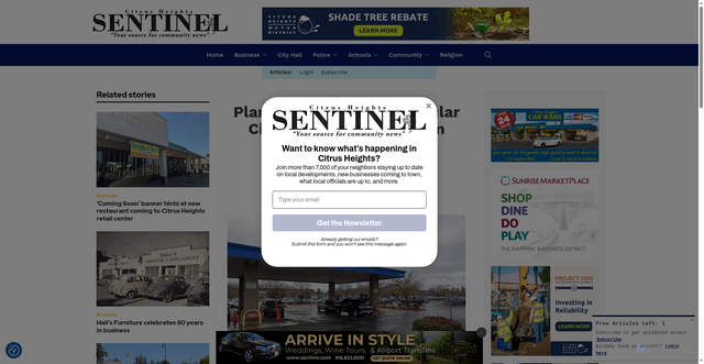 Security scan screenshot of https://citrusheightssentinel.com/2025/02/06/planned-expansion-of-popular-citrus-heights-gas-station-stalled/
