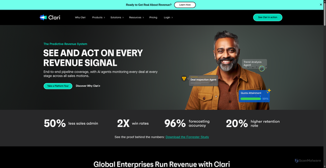 Security scan screenshot of https://clari.com