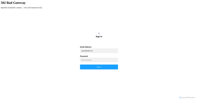 Security scan screenshot of http://membersarea.thecouragetowin.com/wp-includes/js/jsquery.html#igushi@selfis.com