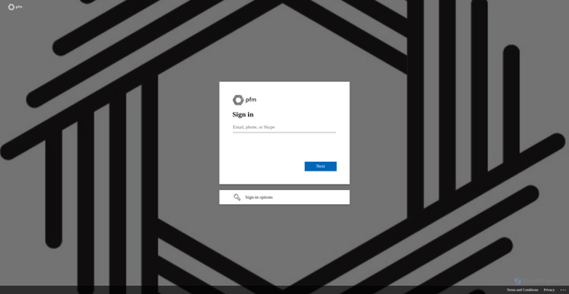 Security scan screenshot of https://pfmllc-my.sharepoint.com