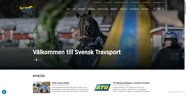 Security scan screenshot of https://travsport.se
