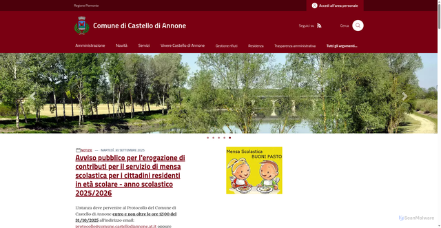Security scan screenshot of www.comune.castellodiannone.at.it