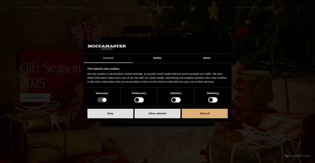 Security scan screenshot of https://se.moccamaster.com/