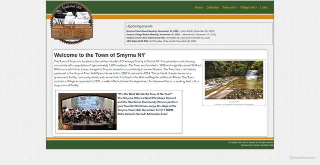 Security scan screenshot of https://www.townofsmyrnany.gov/