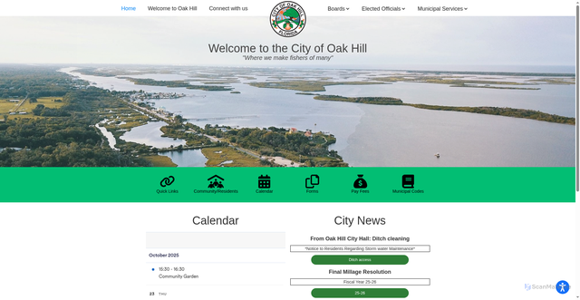 Security scan screenshot of https://oakhillfl.gov/