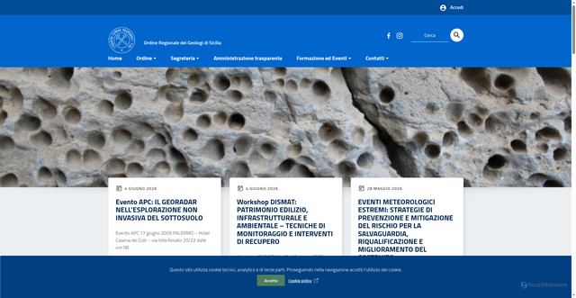 Security scan screenshot of https://www.geologidisicilia.it