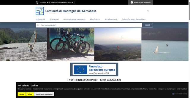 Security scan screenshot of https://www.gemonese.comunitafvg.it/