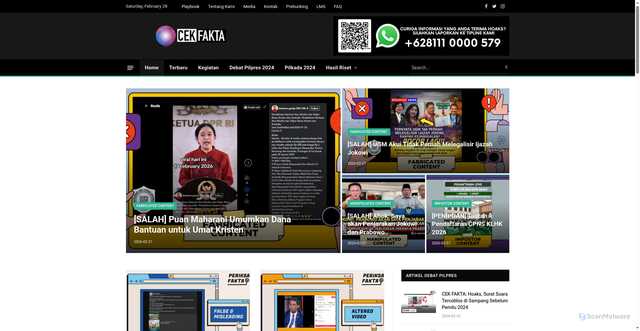 Security scan screenshot of https://cekfakta.com