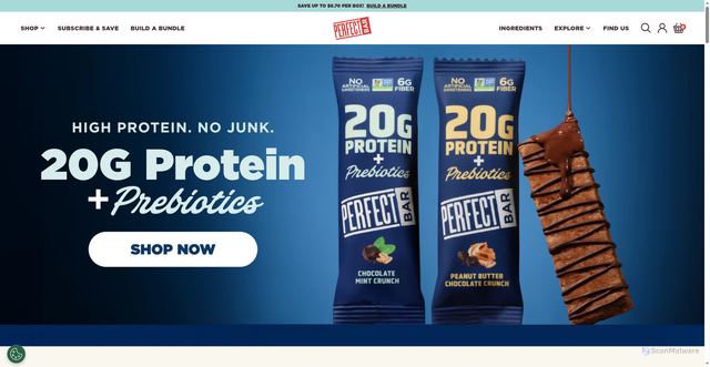 Security scan screenshot of https://perfectsnacks.com