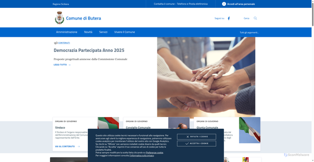 Security scan screenshot of https://www.comune.butera.cl.it/