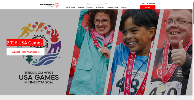 Security scan screenshot of https://specialolympicswashington.org/
