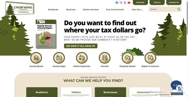 Security scan screenshot of https://crowwing.gov/