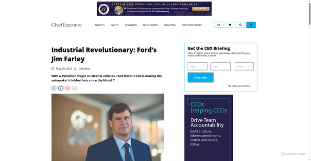 Security scan screenshot of https://chiefexecutive.net/industrial-revolution-fords-john-farley/