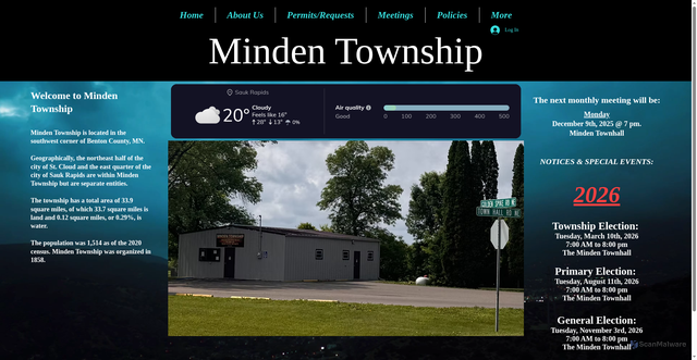 Security scan screenshot of https://www.mindentownship-mn.gov/