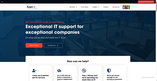 Security scan screenshot of https://xxpert.com