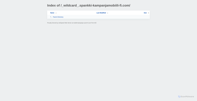Security scan screenshot of http://mobiili-kampanja-suomi-fi.com/_wildcard_.spankki-kampanjamobiili-fi.com/?SA