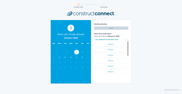 Security scan screenshot of https://meetings.hubspot.com/jordan-brower1