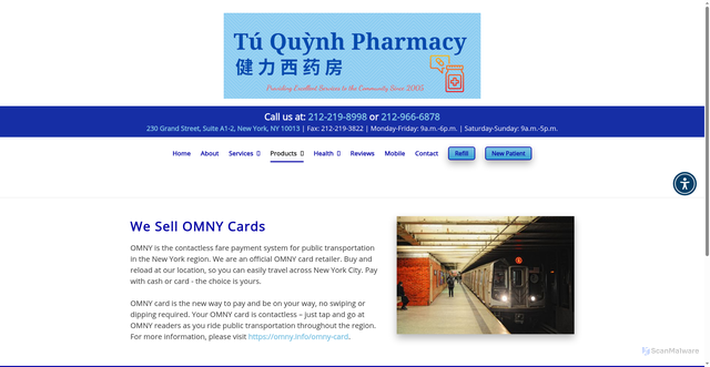Security scan screenshot of https://www.tuquynhrx.com/products-we-offer/we-sell-omny-cards