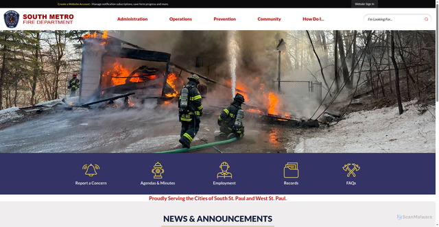 Security scan screenshot of https://smfdmn.gov/
