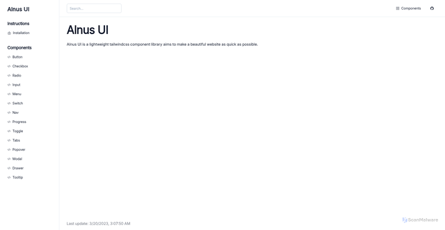 Security scan screenshot of https://alnus.pages.dev/docs