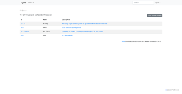 Security scan screenshot of https://nixbld.m-labs.hk