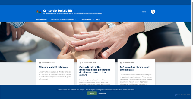 Security scan screenshot of https://www.consorziosocialebr1.it/