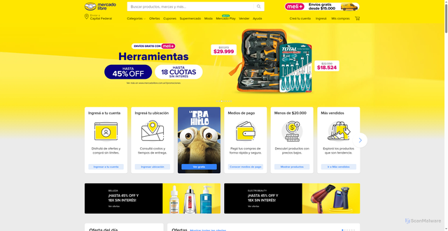 Security scan screenshot of https://www.mercadolibre.com.ar