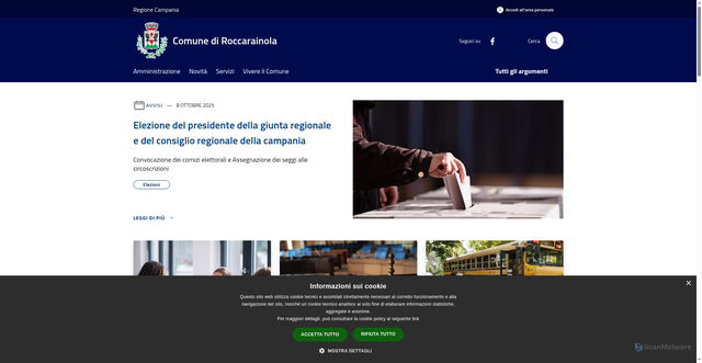 Security scan screenshot of https://www.comune.roccarainola.na.it/it