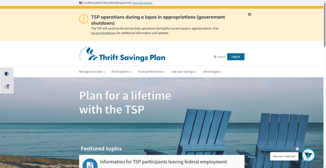 Security scan screenshot of https://www.tsp.gov/