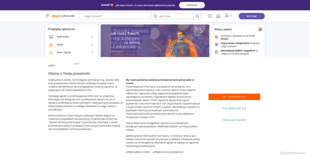 Security scan screenshot of http://allegrolokalnie.pl-oferta4818045.icu/