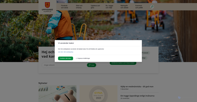 Security scan screenshot of https://www.uppvidinge.se/