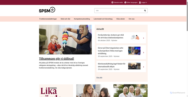 Security scan screenshot of https://www.spsm.se/