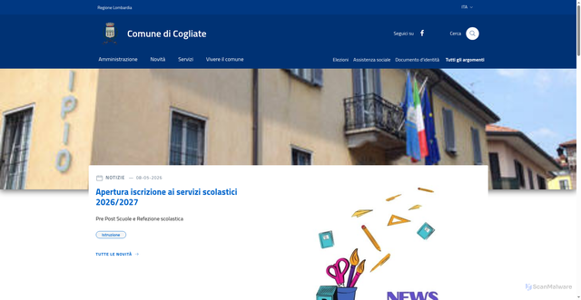 Security scan screenshot of https://www.comune.cogliate.mb.it