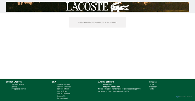 Security scan screenshot of https://lacosteb2b.my.site.com