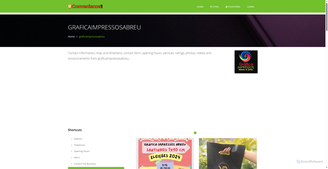 Security scan screenshot of https://www.convenience1.com/JP/Unknown/105517961016579/graficaimpressosabreu?e=1483423558