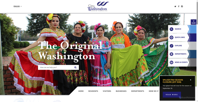 Security scan screenshot of https://www.washingtonnc.gov/