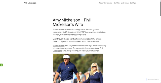 Security scan screenshot of https://www.phil-mickelson.com/phil-mickelson-wife-amy/