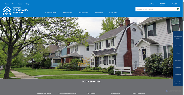 Security scan screenshot of https://clevelandheights.gov/
