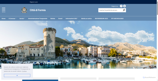 Security scan screenshot of https://www.comune.formia.lt.it/